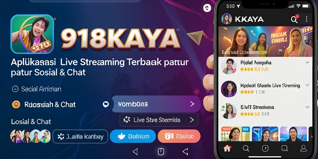 Antarmuka pengguna 918KAYA saat Live Streaming dengan interaksi aktif.