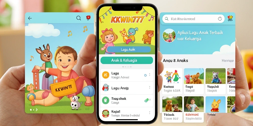 Tampilan antarmuka KKWIN777 yang ramah anak dengan berbagai lagu.