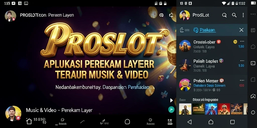 Tampilan antarmuka aplikasi PROSLOT saat merekam layar.