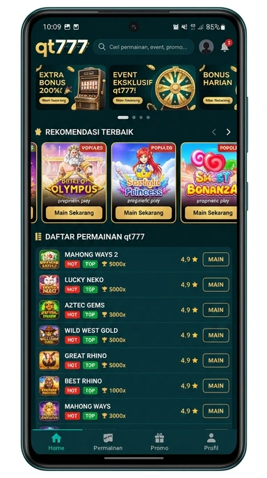 Tampilan katalog aplikasi qt777