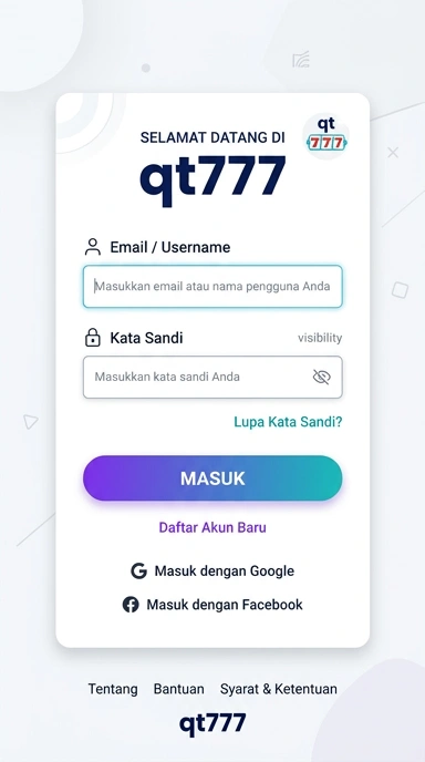 Tampilan halaman login qt777